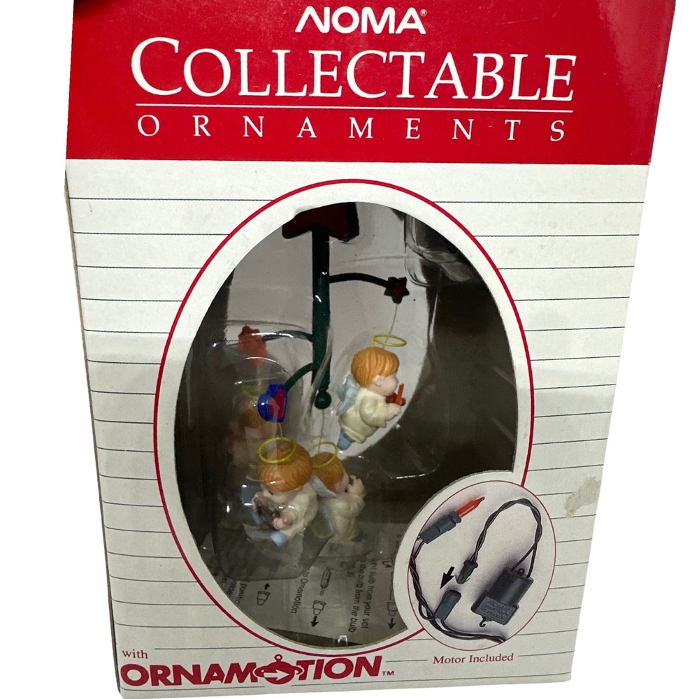 VTG Noma Ornamotion Angel Band Christmas Ornament Animated Musical Cherub Box